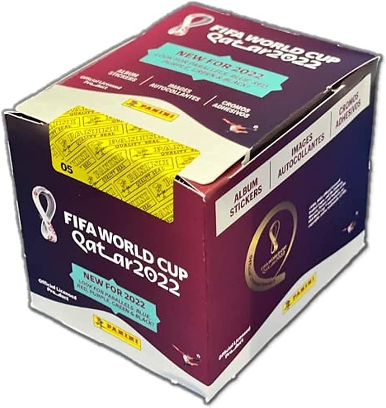 Panini FIFA World Cup Qatar 2022 Sticker Box – 50 Packs, 250 Stickers Total (USA Version, No Album)