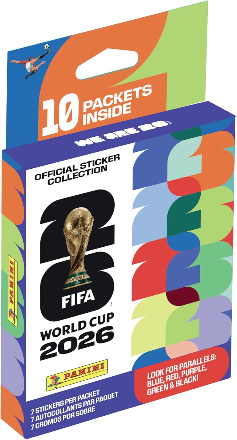 Panini FIFA World Cup 2026 Sticker EcoBlister – 10 Official Packs with Amazon Exclusive Color Parallel Inserts (Licensed 48-Team Collection)