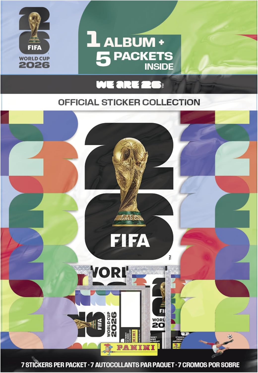 Panini FIFA World Cup 2026 Sticker Starter Bundle – Official Album + 5 Packs (Licensed 48-Team Collection, Ideal for New Collectors)