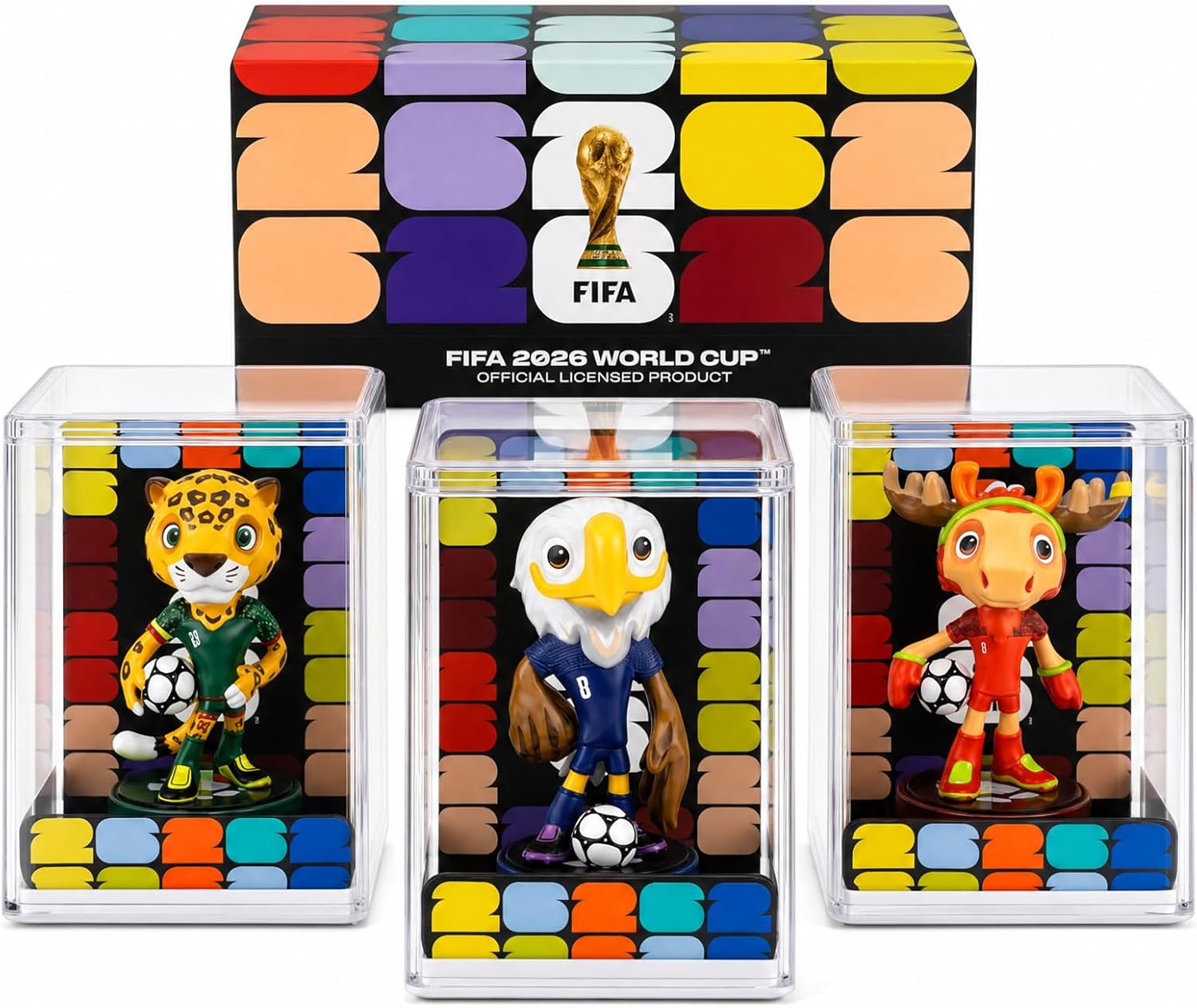FIFA World Cup 2026 Mascot Display Statue – Personalized Laser Engraved Collectible with Acrylic Dome (13.8", Officially Licensed)