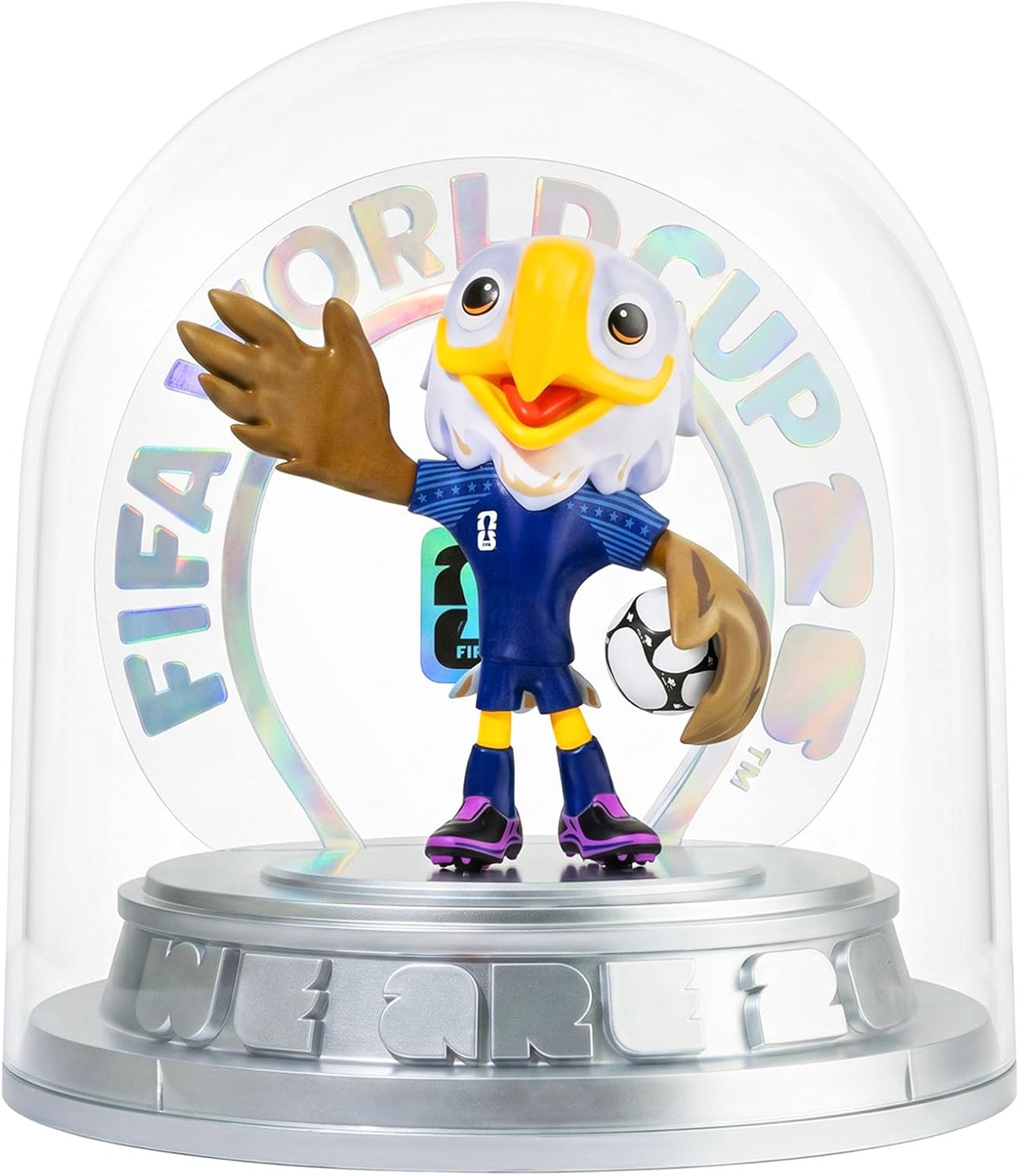 FIFA World Cup 2026 USA Mascot Clutch Figurine – Personalized Laser Engraved Display Statue with Acrylic Dome (10.3", Officially Licensed)