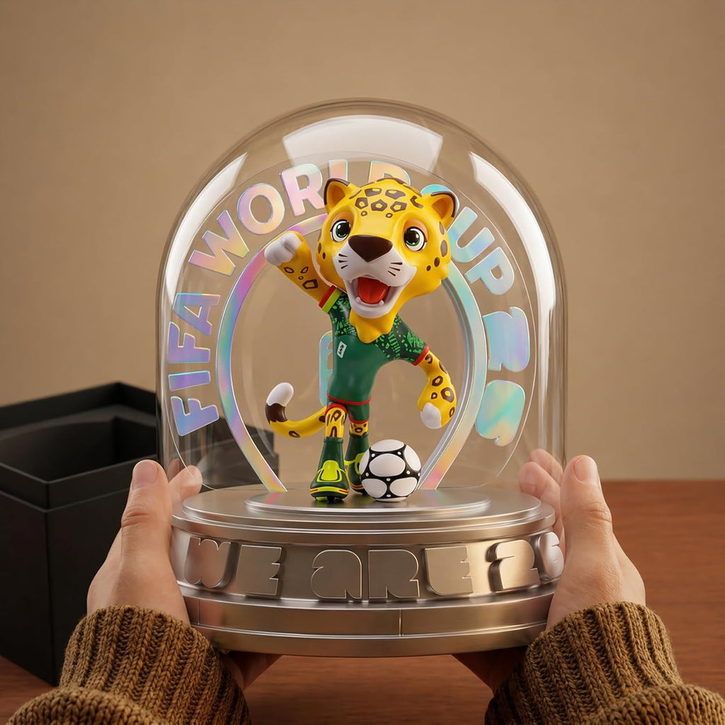 FIFA World Cup 2026 Mexico Mascot Zayu Figurine – Personalized Laser Engraved Display Statue with Acrylic Dome (10.3", Officially Licensed)