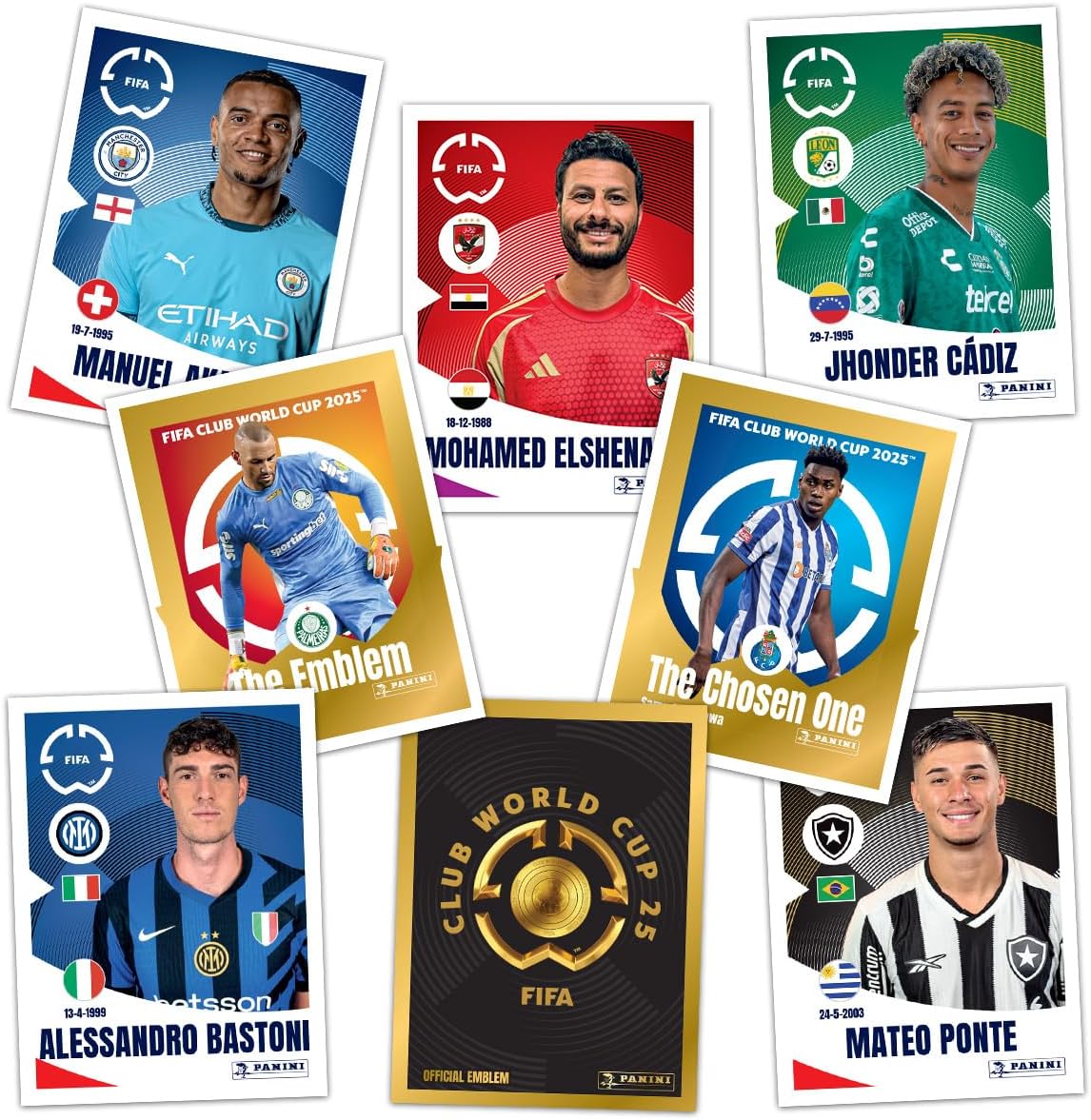 Panini FIFA Club World Cup 2025 Sticker Collection – Box of 50 Bags, 250 Stickers (All 32 Teams incl. Bayern Munich & Dortmund)