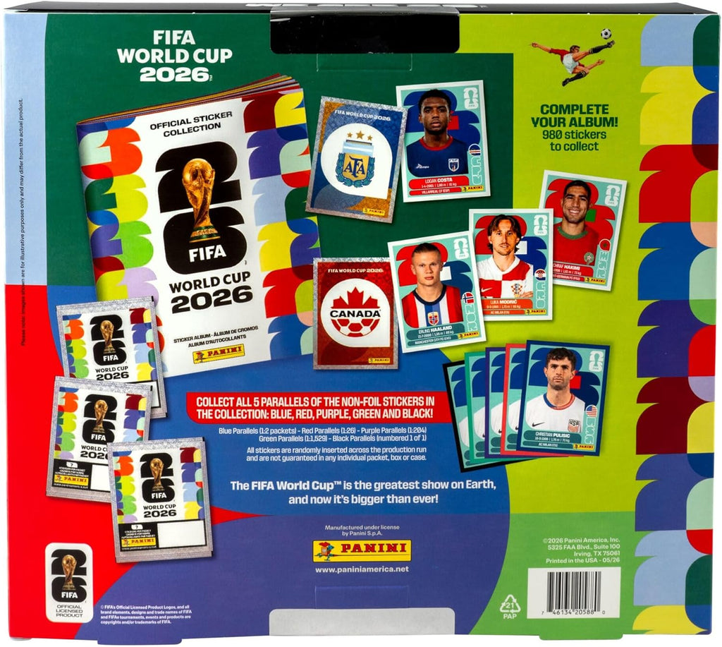 Panini FIFA World Cup 2026 Sticker Exclusive Box – Official Soccer Trading Cards Collector Pack
