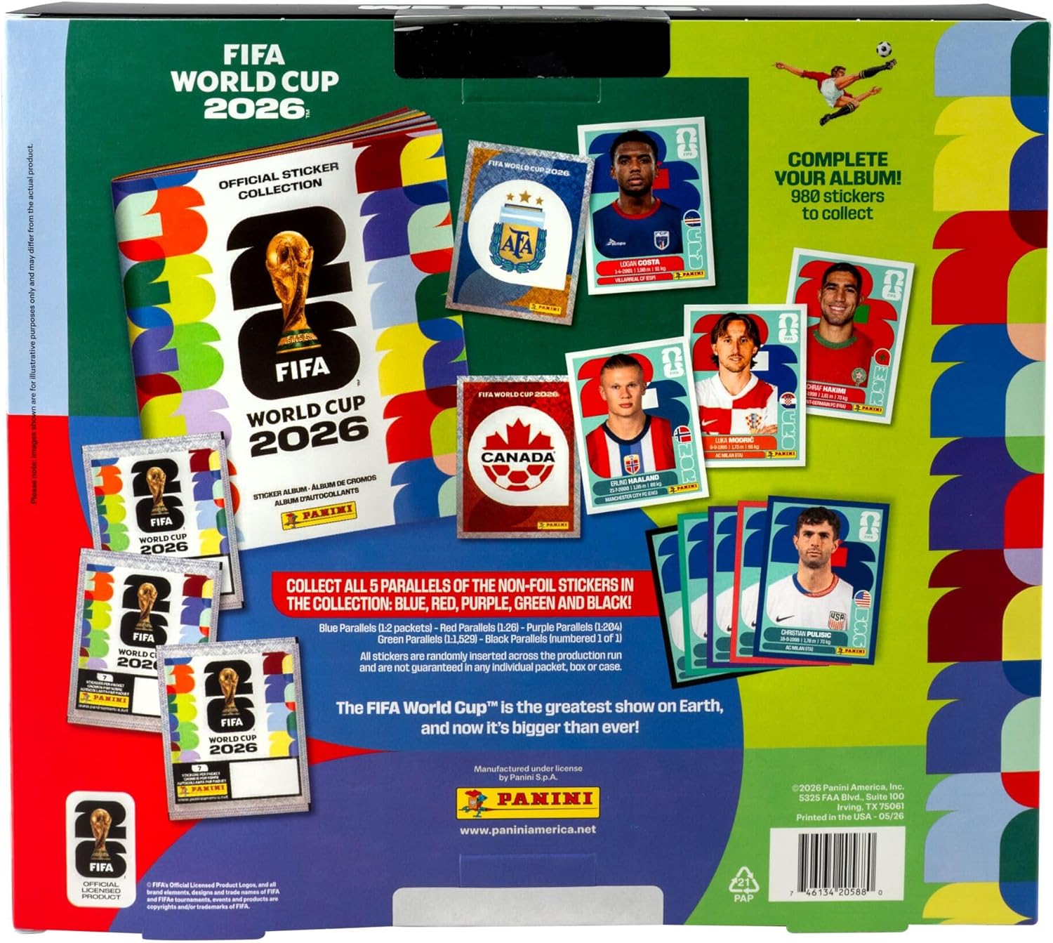 Panini FIFA World Cup 2026 Sticker Exclusive Box – Official Soccer Trading Cards Collector Pack