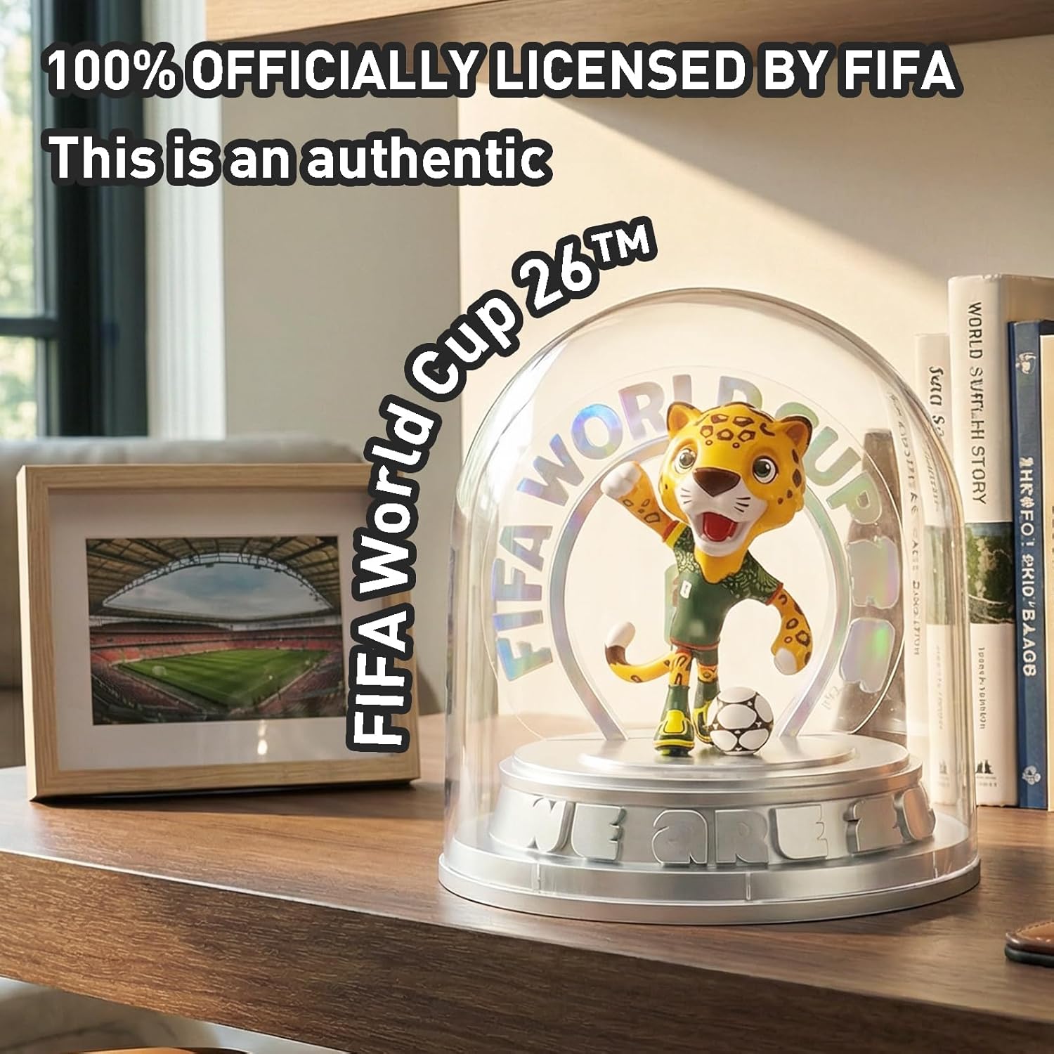 FIFA World Cup 2026 Mexico Mascot Zayu Figurine – Personalized Laser Engraved Display Statue with Acrylic Dome (10.3", Officially Licensed)