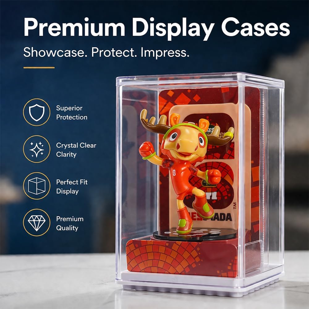 FIFA World Cup 2026 Mascot Figurines Set – Clutch, Maple & Zayu Collectible Statues in Display Case (3-Pack, 6cm-A)