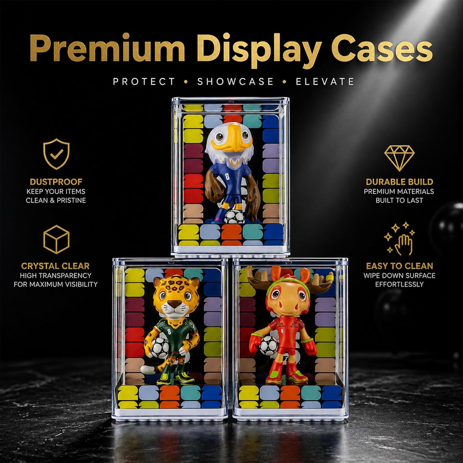 FIFA World Cup 2026 Mascot Display Statue – Personalized Laser Engraved Collectible with Acrylic Dome (13.8", Officially Licensed)