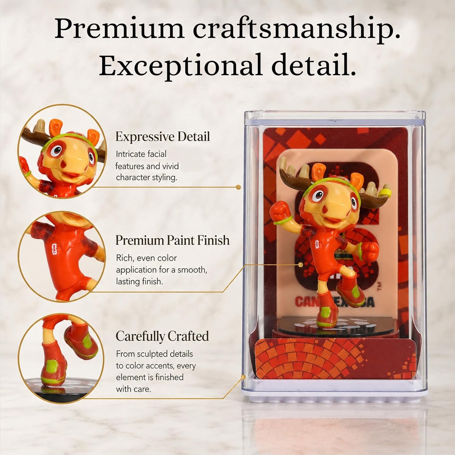 FIFA World Cup 2026 Mascot Figurines Set – Clutch, Maple & Zayu Mini Collectible Statues in Display Case (3-Pack, 6cm)