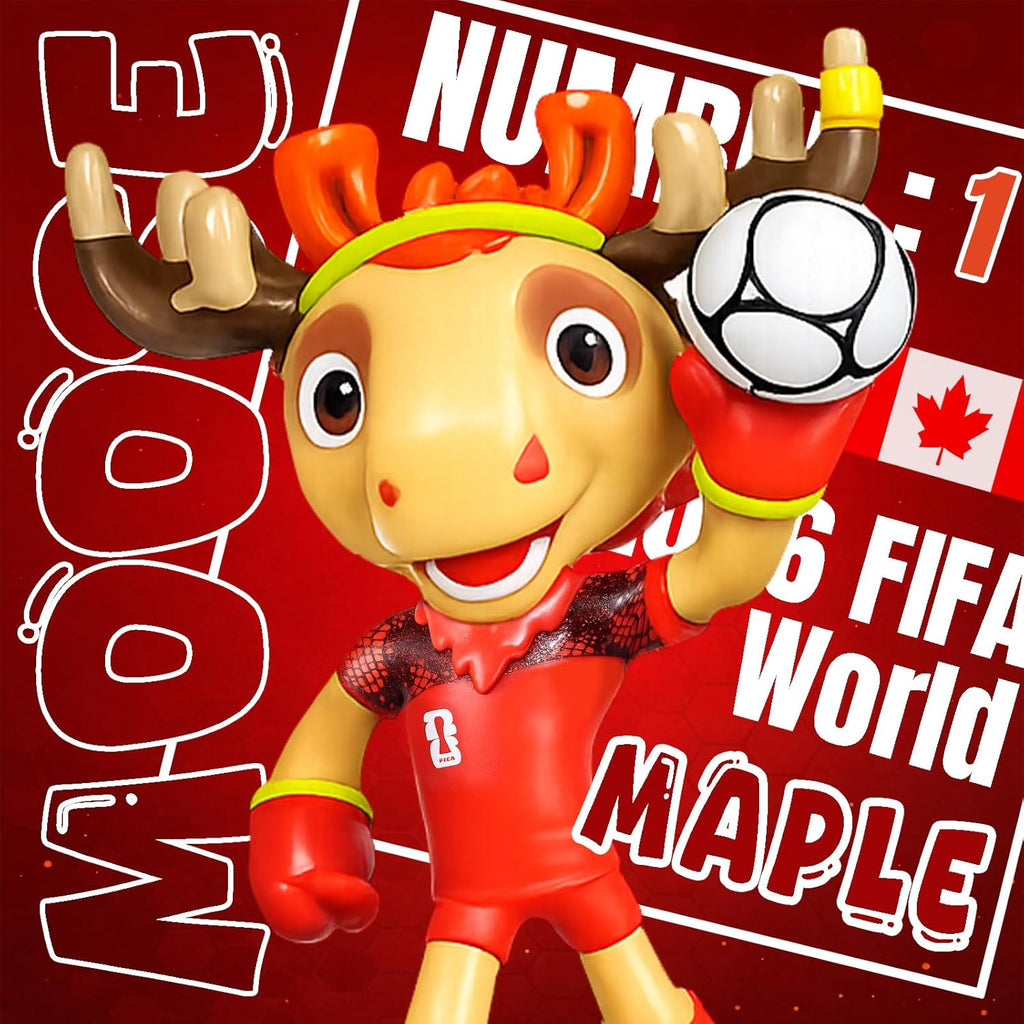 FIFA World Cup 2026 Canada Mascot Maple Figurine – Personalized Laser Engraved Display Statue with Acrylic Dome (10.3", Officially Licensed)