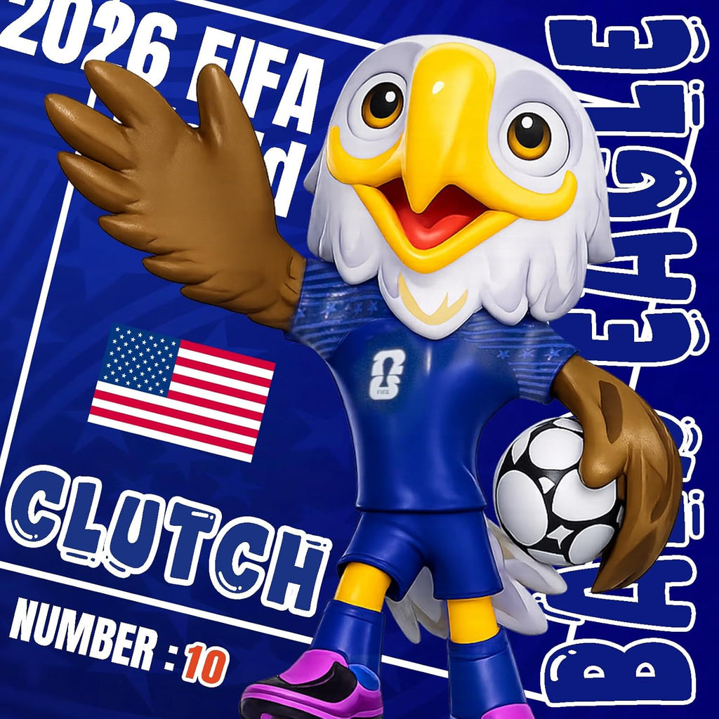 FIFA World Cup 2026 USA Mascot Clutch Figurine – Personalized Laser Engraved Display Statue with Acrylic Dome (10.3", Officially Licensed)